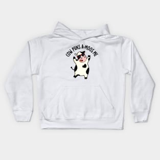 Cow Puns Amoos Me Funny Cow Pun Kids Hoodie